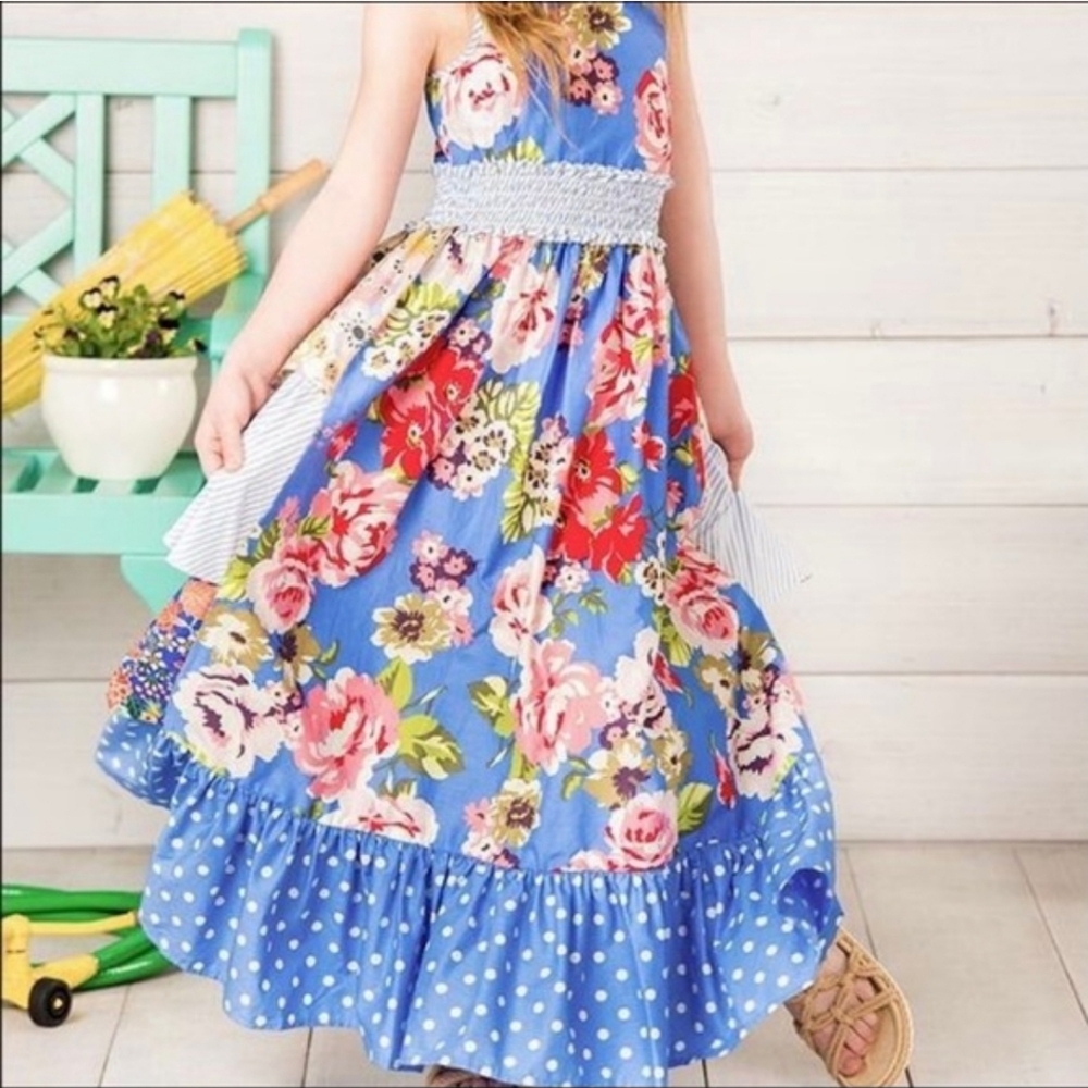 MATILDA JANE  Heart Song Maxi Dress Patterned Ruffle Easter Dress Sz 10